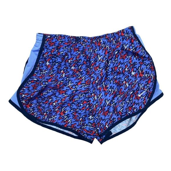 Nike Dri Fit Tempo Shorts Kids Size Large Blue Red - Picture 1 of 4